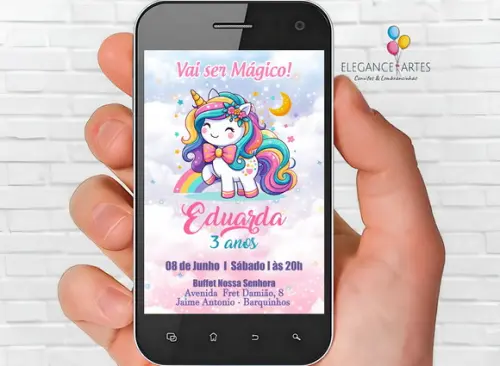 Convite Digital Unicórnio
