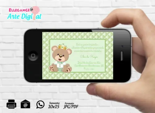 Convite Digital Urso Príncipe