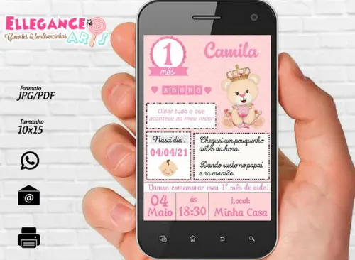 Convite Digital Urso Príncipe