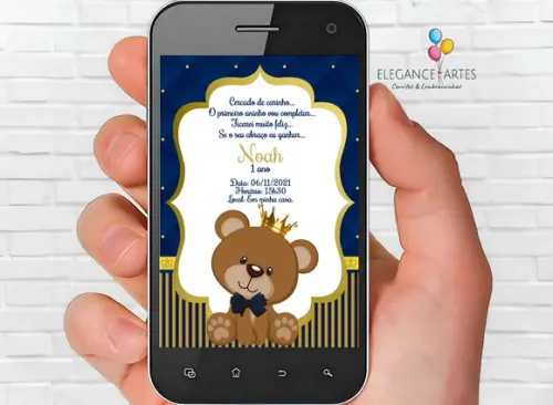 Convite Digital Urso Príncipe