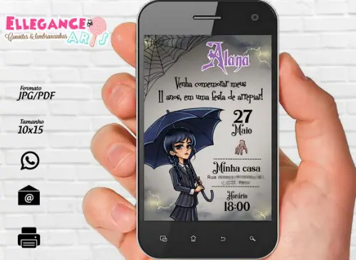 Convite Digital Wandinha / Família Addams