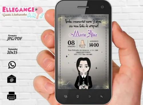 Convite Digital Wandinha / Família Addams