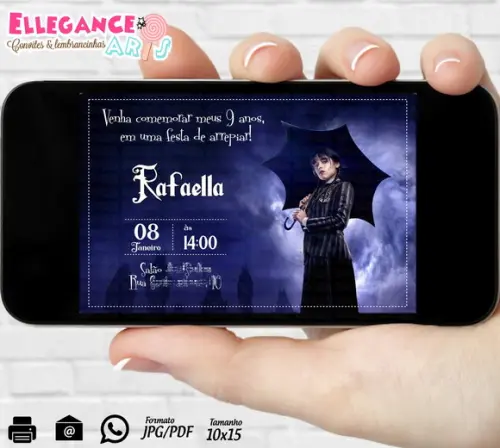 Convite Digital Wandinha / Família Addams