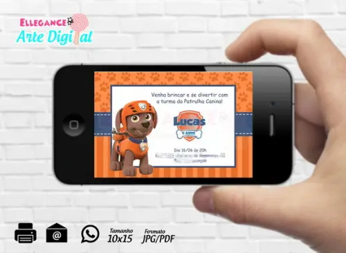 Convite Digital Zuma Patrulha Canina
