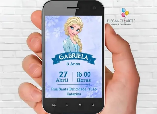 Convite Elsa Frozen Digital