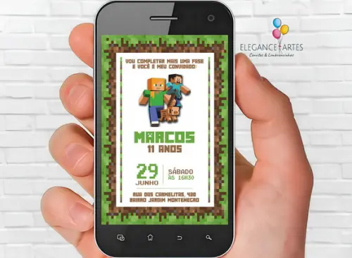 Convite Minecraft Digital