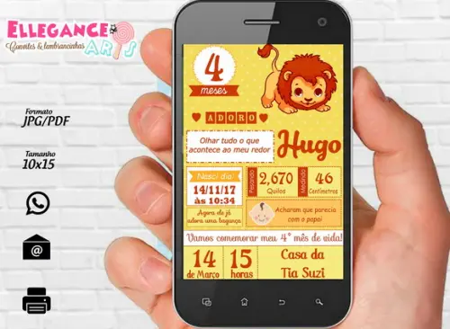 Convite Mesversario Leãonzinho