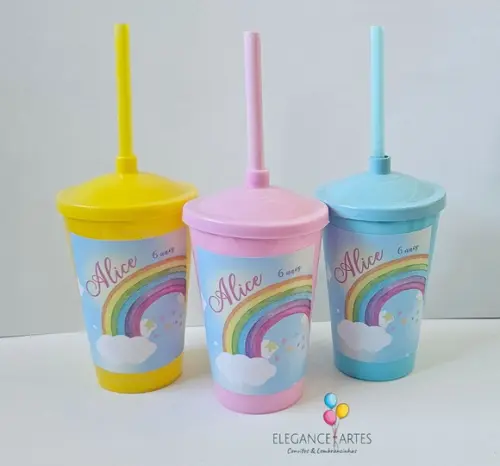 Copo Twister 400ml Arco Íris