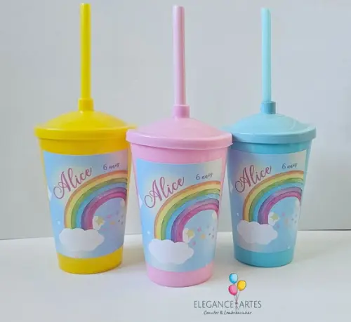 Copo Twister 400ml Arco Íris
