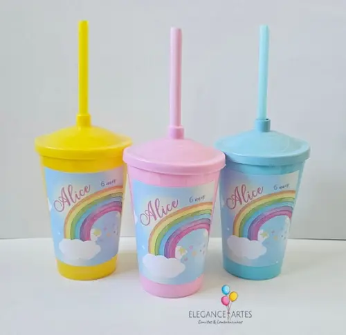Copo Twister 400ml Arco Íris