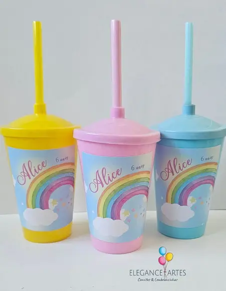Copo Twister 400ml Arco Íris