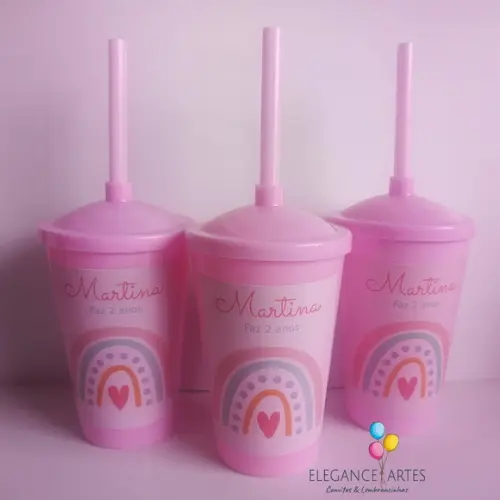 Copo Twister 400ml Arco Iris Boho