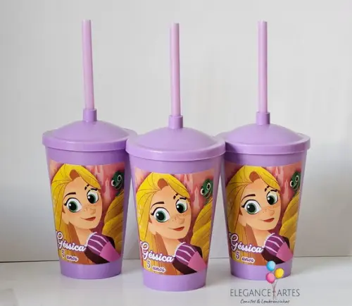 Copo Twister 400ml Enrolados Rapunzel