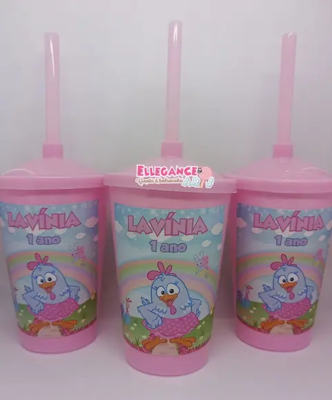 Copo Twister 400ml Galinha Pintadinha Candy Color