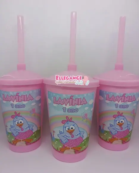 Copo Twister 400ml Galinha Pintadinha Candy Color