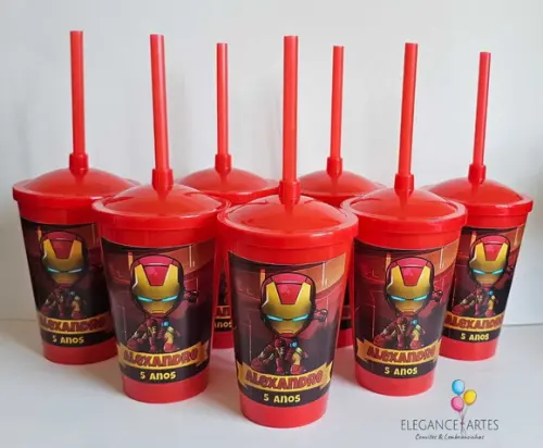 Copo Twister 400ml Homem de Ferro