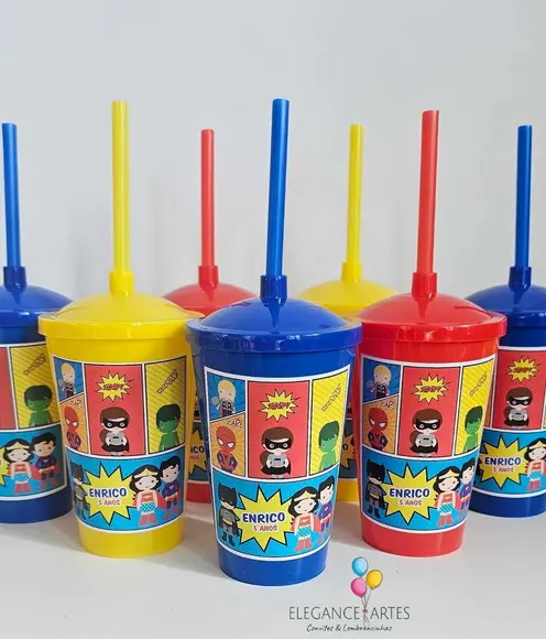 Copo Twister 400ml Super Heróis