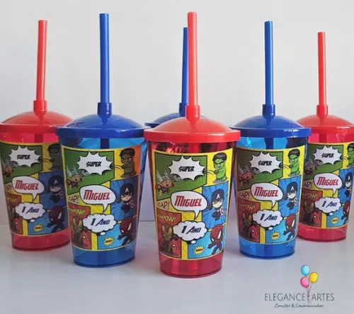 Copo Twister 400ml Super Heróis