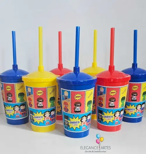 Copo Twister 400ml Super Heróis