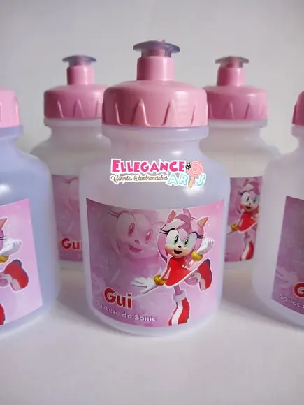 Garrafinha Squeeze Lembrancinha Amy Rose Sonic
