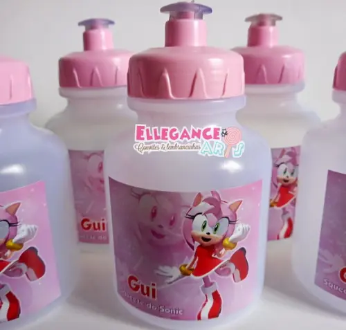 Garrafinha Squeeze Lembrancinha Amy Rose Sonic