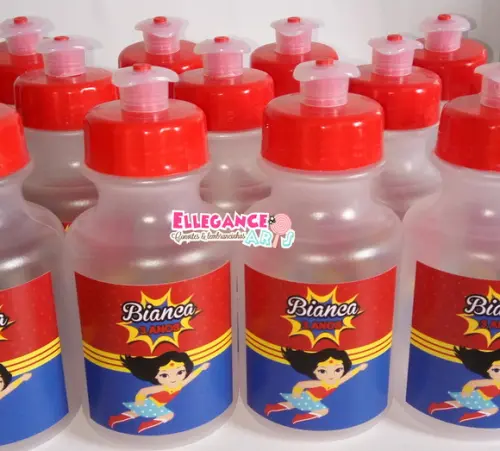 Garrafinha Squeeze Lembrancinha Mulher Maravilha