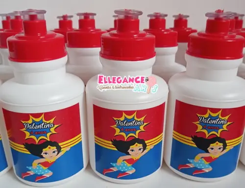 Garrafinha Squeeze Lembrancinha Mulher Maravilha