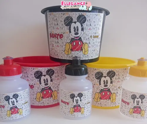 Kit Balde + Garrafinha Mickey