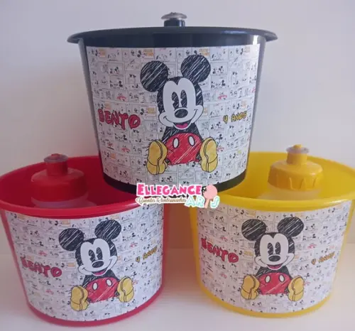 Kit Balde + Garrafinha Mickey