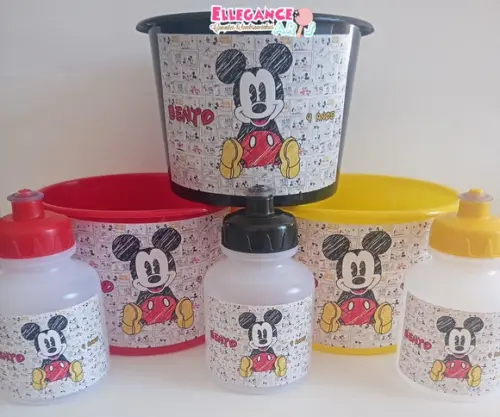 Kit Balde + Garrafinha Mickey