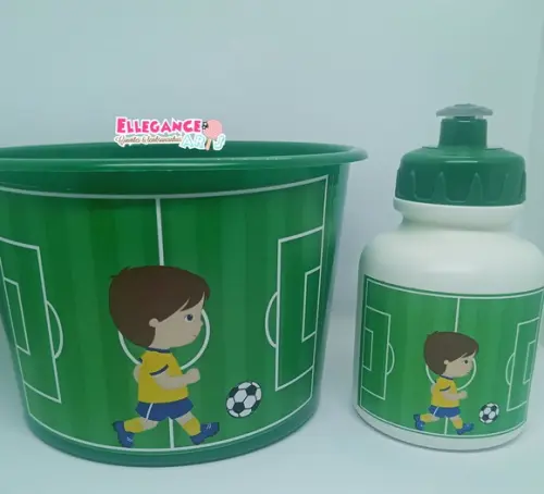 Kit Balde + Garrafinha Futebol
