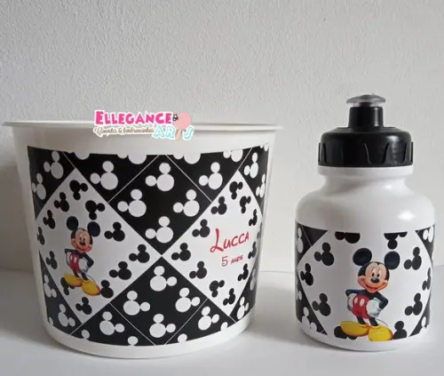 Kit Balde + Garrafinha Mickey