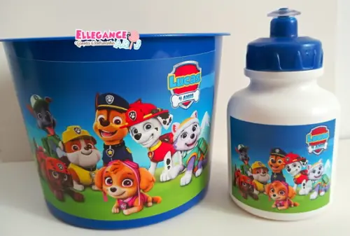 Kit Balde + Garrafinha Patrulha Canina