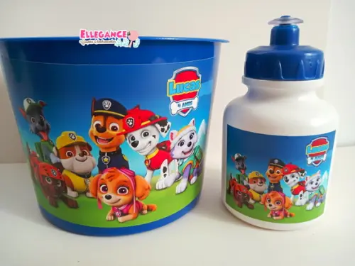 Kit Balde + Garrafinha Patrulha Canina