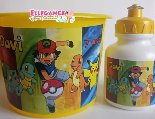 Kit Balde + Garrafinha Pokemon