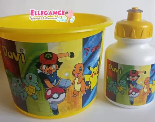 Kit Balde + Garrafinha Pokemon