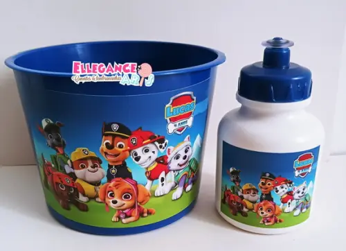 Kit Balde + Garrafinha Patrulha Canina