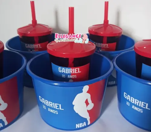 Kit Cineminha Balde e Copo Nba