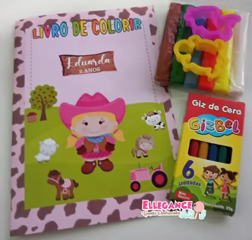 Kit Colorir Fazendinha Menina