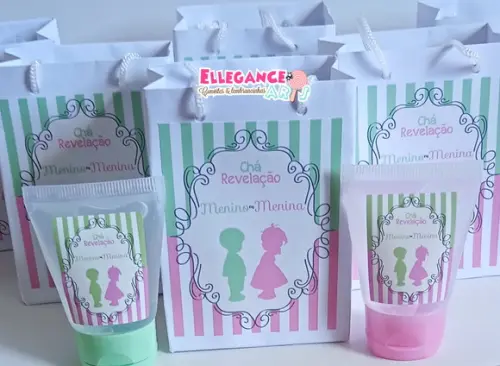 Lembrancinha Chá De Revelação Verde E Rosa