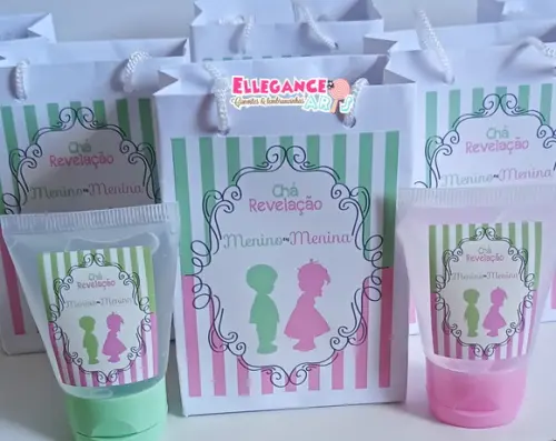 Lembrancinha Chá De Revelação Verde E Rosa