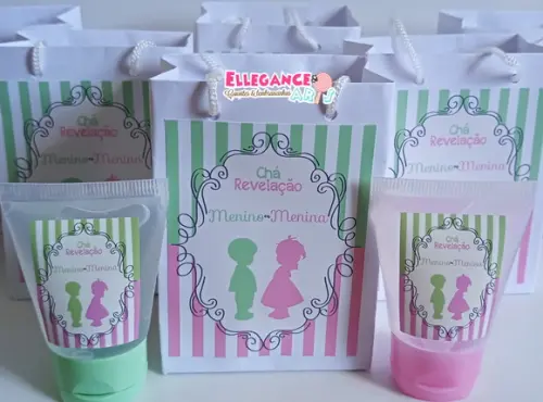 Lembrancinha Chá De Revelação Verde E Rosa
