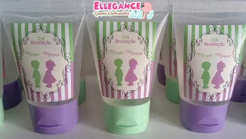 Lembrancinha Chá de Revelação Verde e Lilás