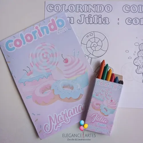 Livrinho para Colorir Confeitaria Candy