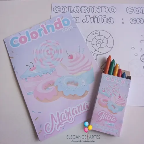 Livrinho para Colorir Confeitaria Candy