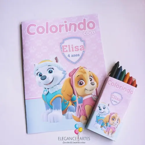 Livrinho para Colorir Skye e Everest Patrulha Canina