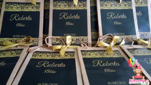 Sacolinha Preta e Dourada
