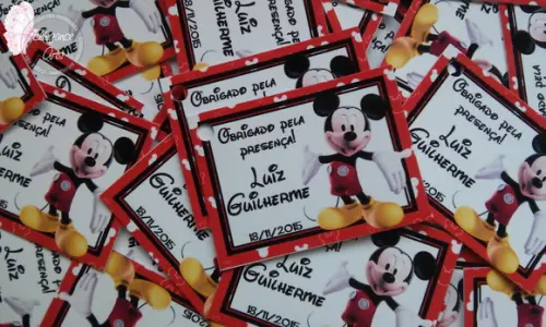 Tag Agradecimento Mickey (tamanho 3x4)