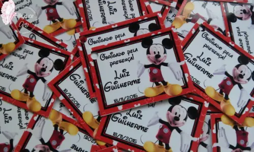 Tag Agradecimento Mickey (tamanho 3x4)