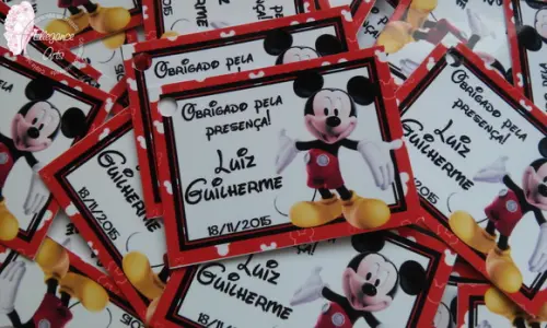 Tag Agradecimento Mickey (tamanho 3x4)